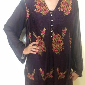 Agha noor embroidery kurti